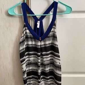 Black white and blue tank top